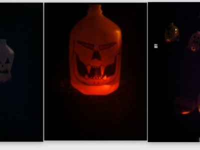 Fun Family Halloween Craft – Pumpkin Water Jugs #craft #diy #halloween