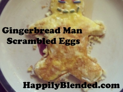 Gingerbread Man Scrambled Eggs with Honey and Sprinkles